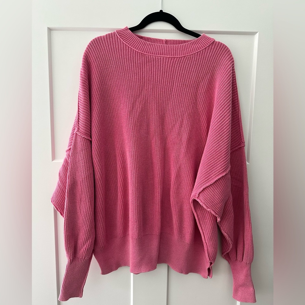 Aerie pink crew sweater Size XL